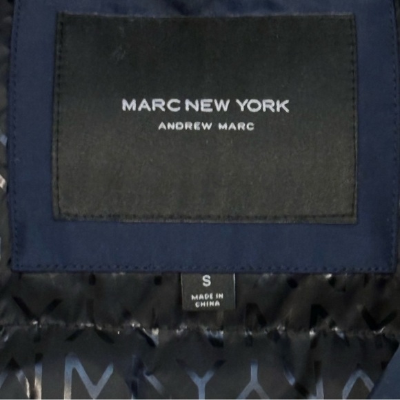Marc New York Andrew Marc Navy Puffer Down Filled Jacket Men’s Small - Picture 14 of 16